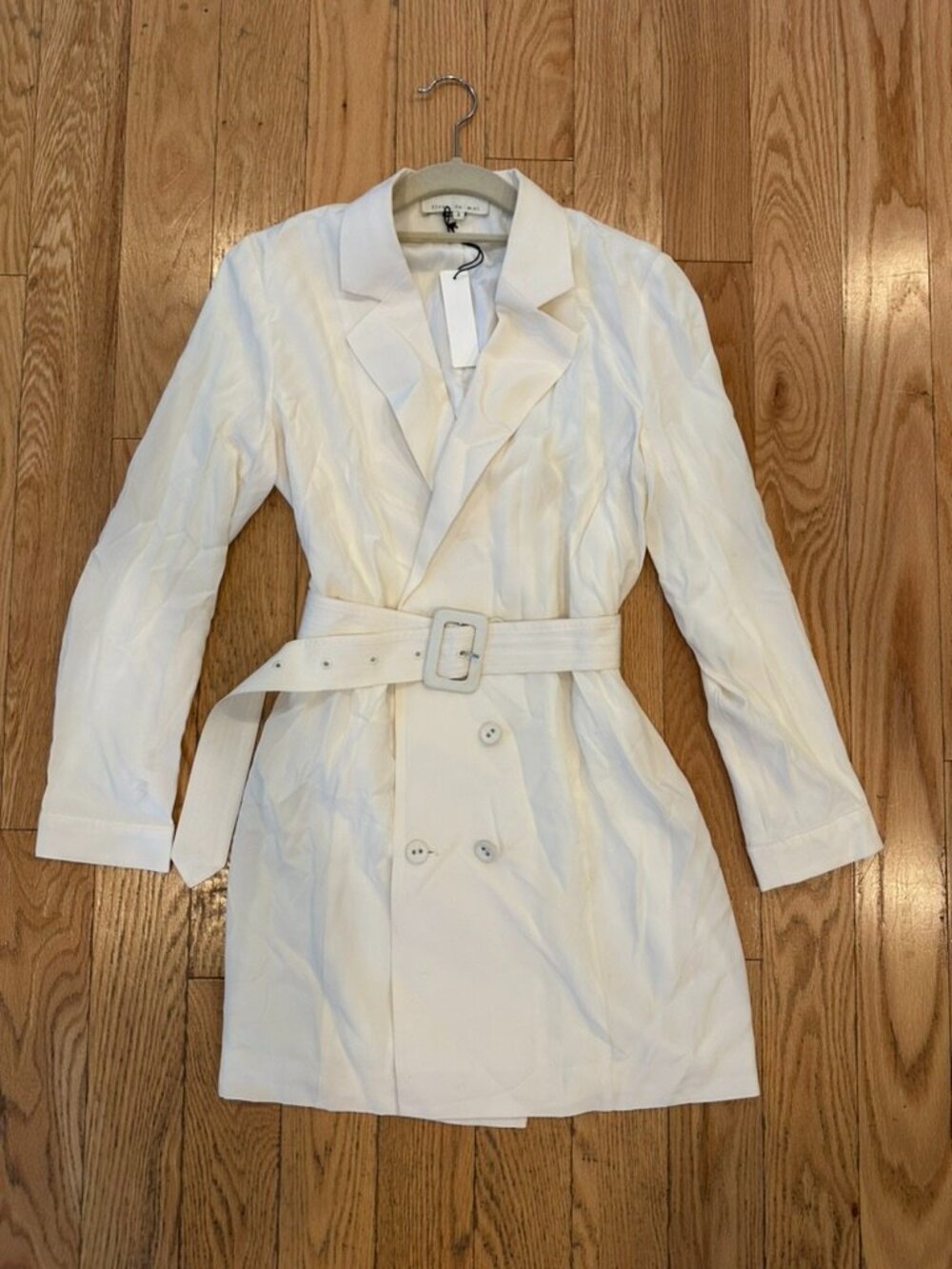 Fleur du Mal Ivory Belted Blazer Dress Size 2 NWT